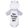 Fine Jersey Infant Short Sleeve Raglan Bodysuit with Hood & Ears Thumbnail