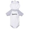 Fine Jersey Infant Short Sleeve Raglan Bodysuit with Hood & Ears Thumbnail
