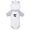 Fine Jersey Infant Short Sleeve Raglan Bodysuit with Hood & Ears Thumbnail