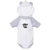 Fine Jersey Infant Short Sleeve Raglan Bodysuit with Hood & Ears Thumbnail