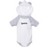 Fine Jersey Infant Short Sleeve Raglan Bodysuit with Hood & Ears Thumbnail